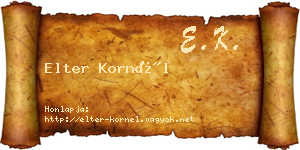 Elter Kornél névjegykártya