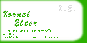 kornel elter business card